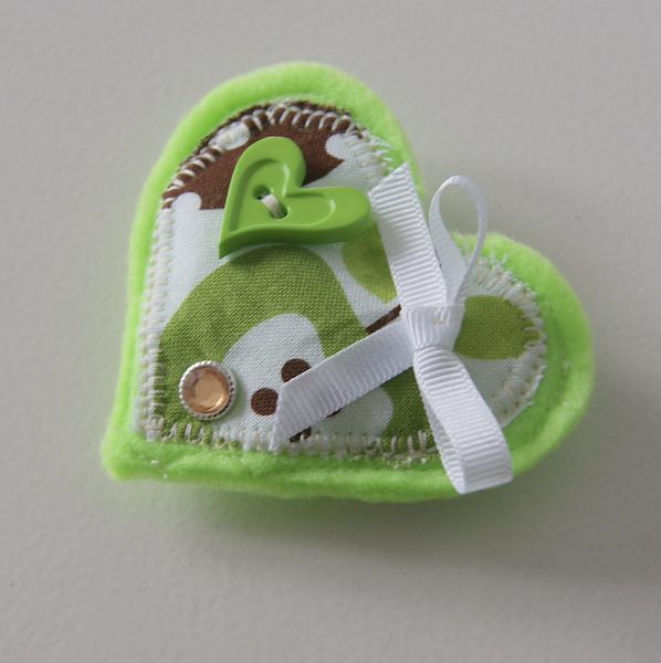 Green felt brooch