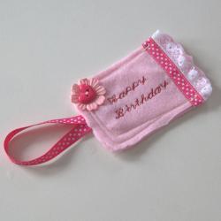 Pink felt gift tag